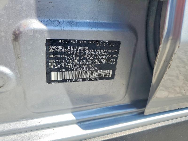 Aukcja sprzedaży 2014 Subaru Xv Crosstrek, vin: JF2GPACC4EH344916, numer aukcji: 52778306