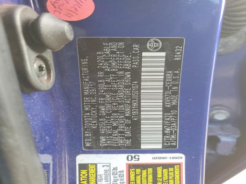 Aukcja sprzedaży 2018 Toyota Camry, vin: 4T1B31HKXJU501074, numer aukcji: 51871866