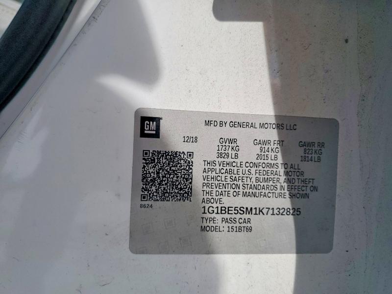 Aukcja sprzedaży 2019 Chevrolet Cruze, vin: 1G1BE5SM1K7132825, numer aukcji: 55071256