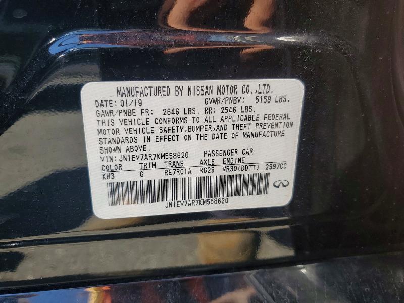 Aukcja sprzedaży 2019 Infiniti Q50, vin: JN1EV7AR7KM558620, numer aukcji: 51940566