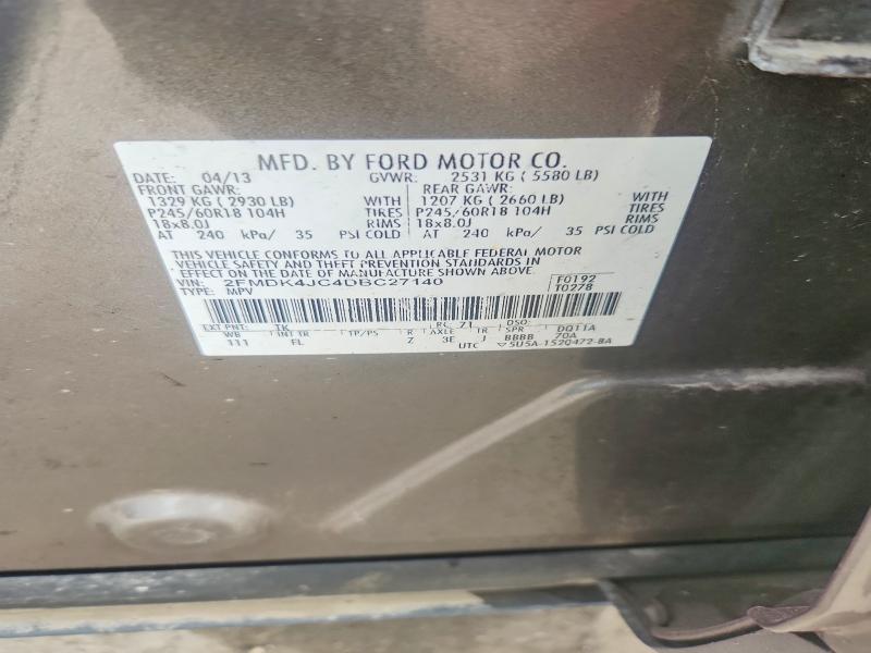 53923626 :رقم المزاد ، 2FMDK4JC4DBC27140 vin ، 2013 Ford Edge مزاد بيع