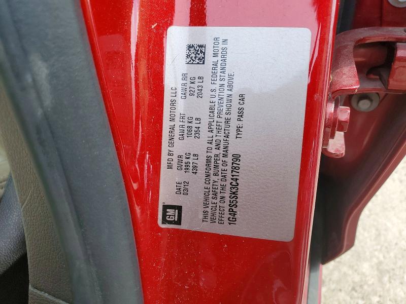 2012 Buick Verano მანქანა იყიდება აუქციონზე, vin: 1G4PS5SK3C4178790, აუქციონის ნომერი: 52661806