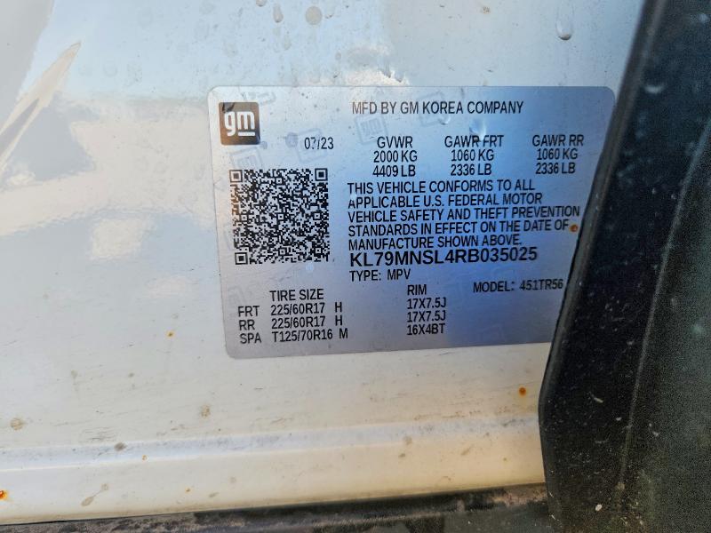 Aukcja sprzedaży 2024 Chevrolet Trailblazer, vin: KL79MNSL4RB035025, numer aukcji: 52967986