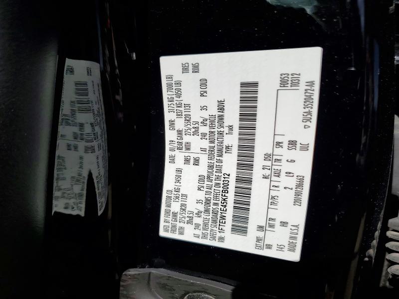 Aukcja sprzedaży 2019 Ford F150, vin: 1FTEW1E45KFB00312, numer aukcji: 53881756