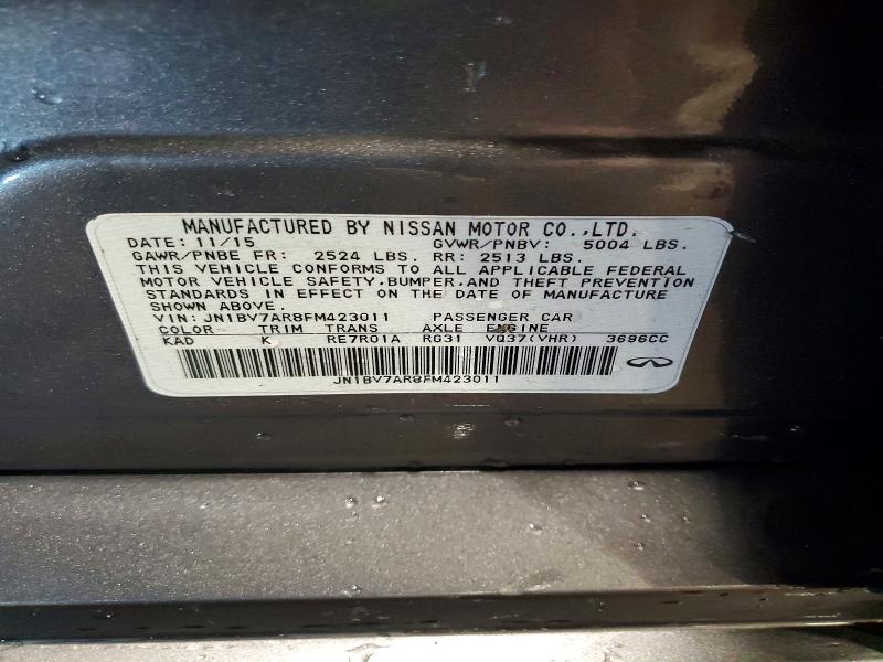 Продажа на аукционе авто 2015 Infiniti Q50, vin: JN1BV7AR8FM423011, номер лота: 53090556