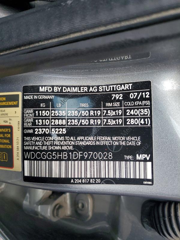Продажа на аукционе авто 2013 Mercedes-benz Glk, vin: WDCGG5HB1DF970028, номер лота: 53430096