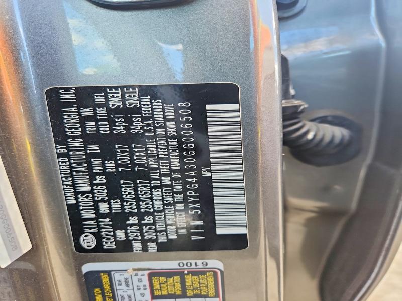 Продажа на аукционе авто 2016 Kia Sorento, vin: 5XYPG4A30GG006508, номер лота: 51870876