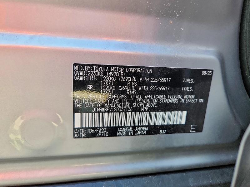 Продаж на аукціоні авто 2025 Toyota Rav4 Hybrid, vin: JTMRWRFV1SD337138, номер лоту: 53946596