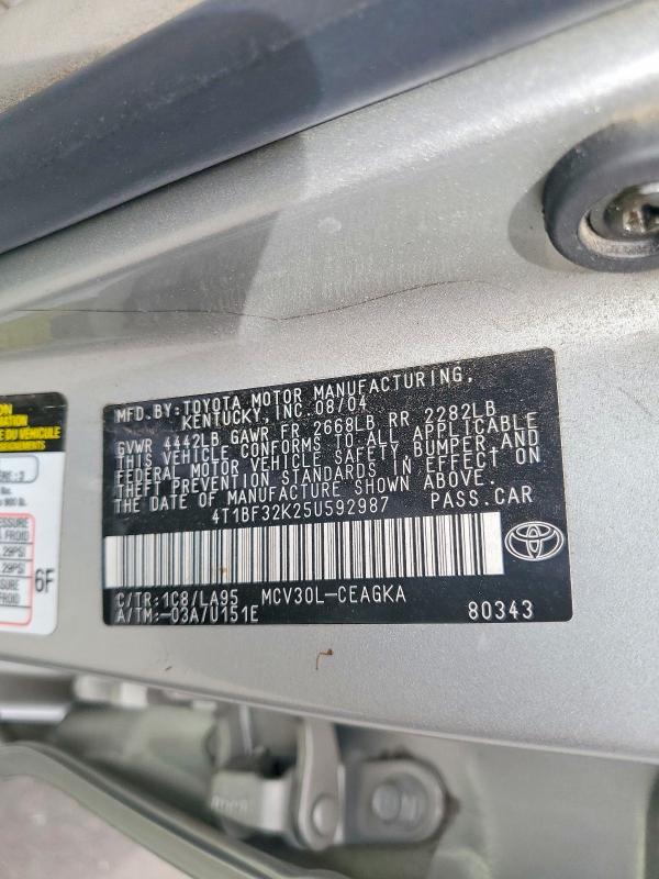 Aukcja sprzedaży 2005 Toyota Camry, vin: 4T1BF32K25U592987, numer aukcji: 55554406