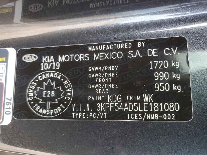 Aukcja sprzedaży 2020 Kia Forte, vin: 3KPF54AD5LE181080, numer aukcji: 53562976
