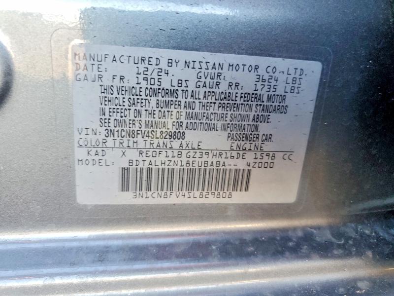 Aukcja sprzedaży 2025 Nissan Versa, vin: 3N1CN8FV4SL829808, numer aukcji: 53593786