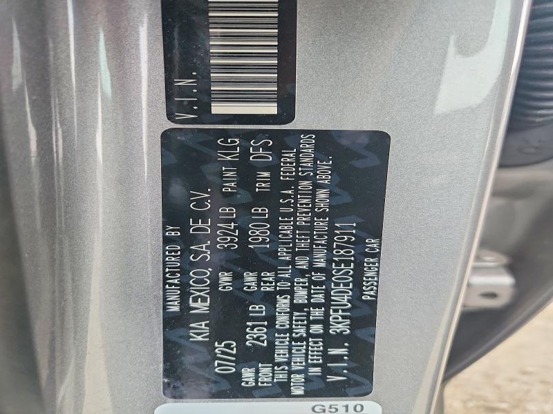 53384866 :رقم المزاد ، 3KPFU4DE0SE187911 vin ، 2025 Kia K4 مزاد بيع