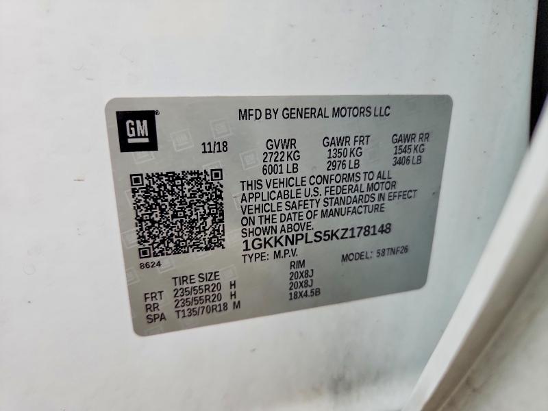 Продаж на аукціоні авто 2019 Gmc Acadia, vin: 1GKKNPLS5KZ178148, номер лоту: 52505816