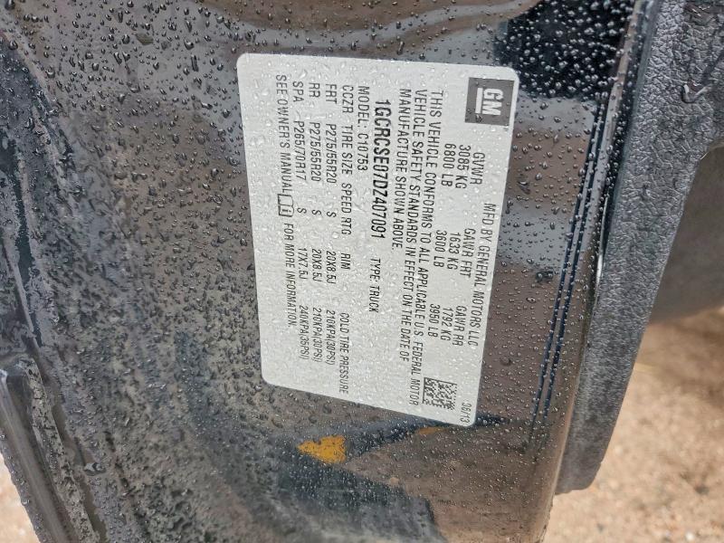 52233766 :رقم المزاد ، 1GCRCSE07DZ407091 vin ، 2013 Chevrolet Silverado مزاد بيع
