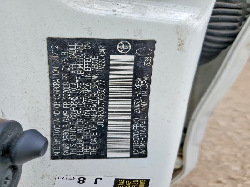 Aukcja sprzedaży 2013 Toyota Prius, vin: JTDKN3DU7D5560177, numer aukcji: 52552916