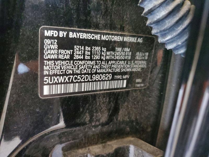 53037096 :رقم المزاد ، 5UXWX7C52DL980629 vin ، 2013 Bmw X3 مزاد بيع