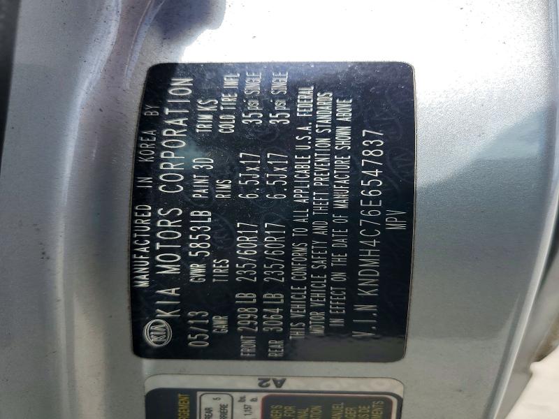 2014 Kia Sedona მანქანა იყიდება აუქციონზე, vin: KNDMH4C76E6547837, აუქციონის ნომერი: 54548076