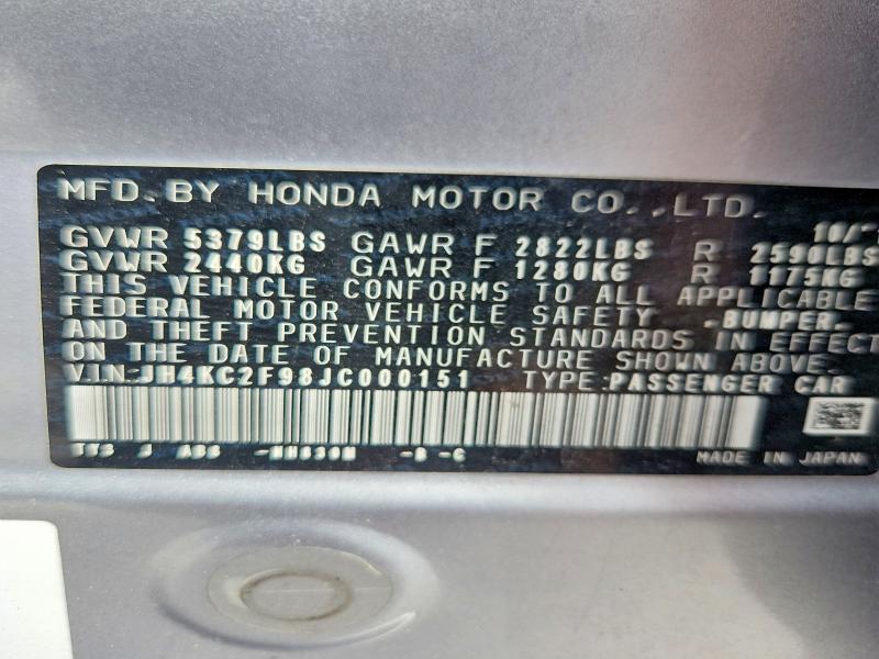 Aukcja sprzedaży 2018 Acura Rlx, vin: JH4KC2F98JC000151, numer aukcji: 54145896