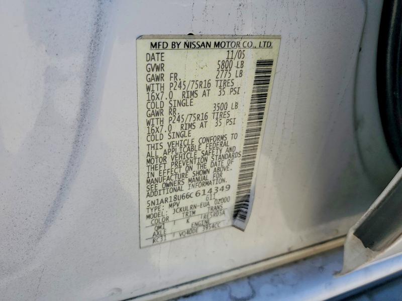 Продажа на аукционе авто 2006 Nissan Pathfinder, vin: 5N1AR18U66C614349, номер лота: 55545056