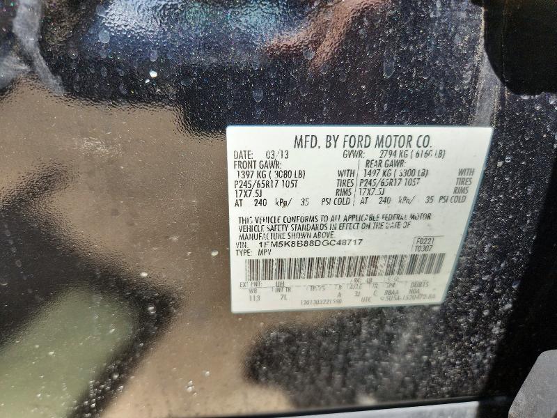 2013 Ford Explorer მანქანა იყიდება აუქციონზე, vin: 1FM5K8B88DGC48717, აუქციონის ნომერი: 55344276