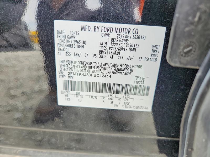 Продаж на аукціоні авто 2015 Ford Edge, vin: 2FMTK4J83FBC12414, номер лоту: 54993526