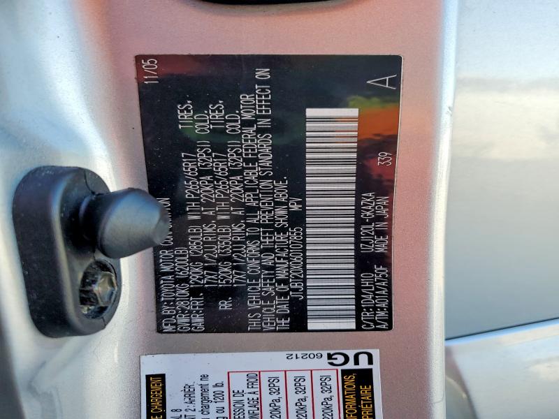 Aukcja sprzedaży 2006 Lexus Gx, vin: JTJBT20X060107855, numer aukcji: 53405796