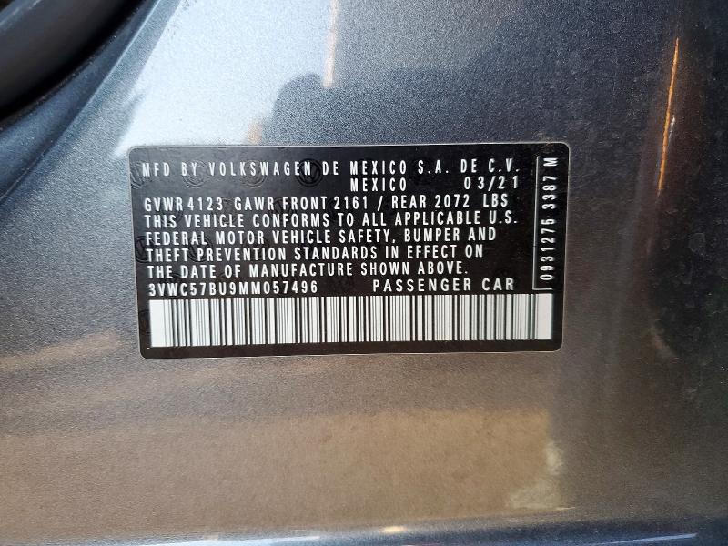 Aukcja sprzedaży 2021 Volkswagen Jetta, vin: 3VWC57BU9MM057496, numer aukcji: 51990746