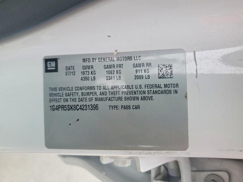Продажа на аукционе авто 2012 Buick Verano, vin: 1G4PR5SK8C4231396, номер лота: 52490616