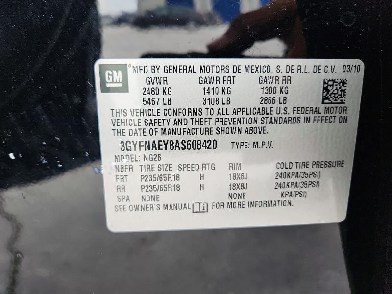 Продажа на аукционе авто 2010 Cadillac Srx, vin: 3GYFNAEY8AS608420, номер лота: 55350976