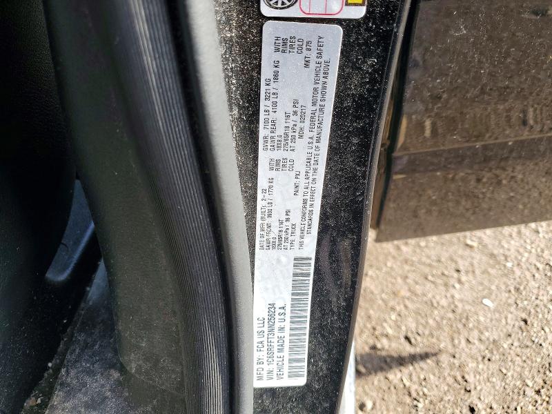 2022 Ram 1500 მანქანა იყიდება აუქციონზე, vin: 1C6SRFFT3NN256234, აუქციონის ნომერი: 54979986