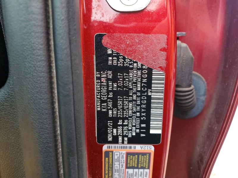 Продажа на аукционе авто 2022 Kia Sorento, vin: 5XYRGDLC7NG085839, номер лота: 54165646