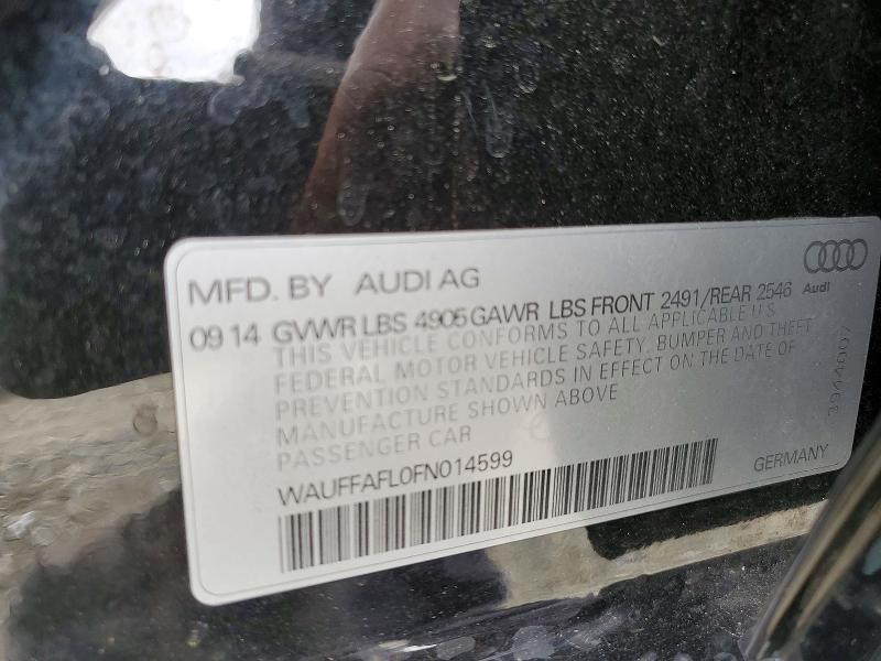 2015 Audi A4 მანქანა იყიდება აუქციონზე, vin: WAUFFAFL0FN014599, აუქციონის ნომერი: 46781466