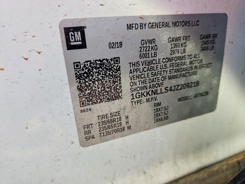52821436 :رقم المزاد ، 1GKKNLLS4JZ209218 vin ، 2018 Gmc Acadia مزاد بيع