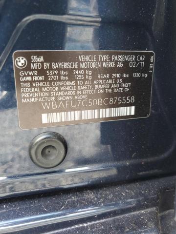 Продаж на аукціоні авто 2011 Bmw 535, vin: WBAFU7C50BC875558, номер лоту: 54099726
