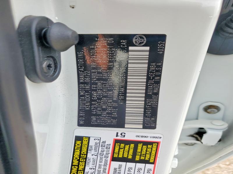 Продажа на аукционе авто 2022 Toyota Camry, vin: 4T1R11AK1NU065705, номер лота: 55407986