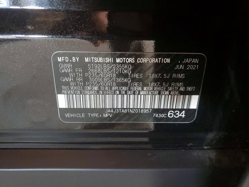 53300876 :رقم المزاد ، JA4J3TA81NZ018957 vin ، 2022 Mitsubishi Outlander مزاد بيع