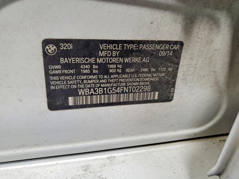 Продажа на аукционе авто 2015 Bmw 320, vin: WBA3B1G54FNT02298, номер лота: 54446646