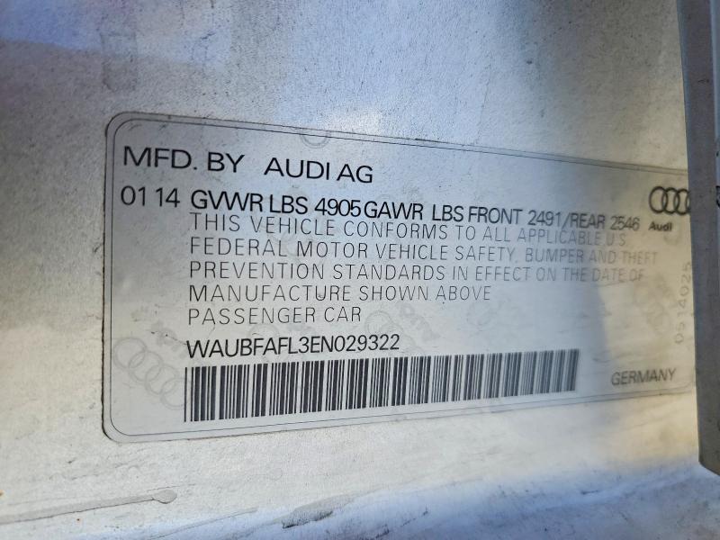 Aukcja sprzedaży 2014 Audi A4, vin: WAUBFAFL3EN029322, numer aukcji: 53838686
