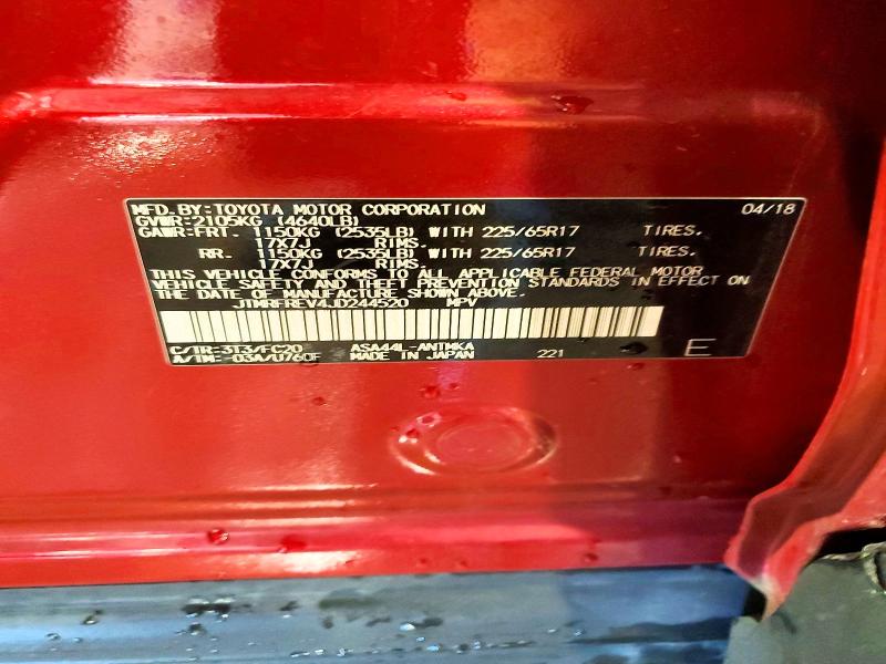 Aukcja sprzedaży 2018 Toyota Rav4, vin: JTMRFREV4JD244520, numer aukcji: 54115906