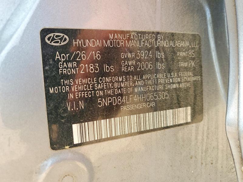 52148866 :رقم المزاد ، 5NPD84LF4HH065305 vin ، 2017 Hyundai Elantra مزاد بيع