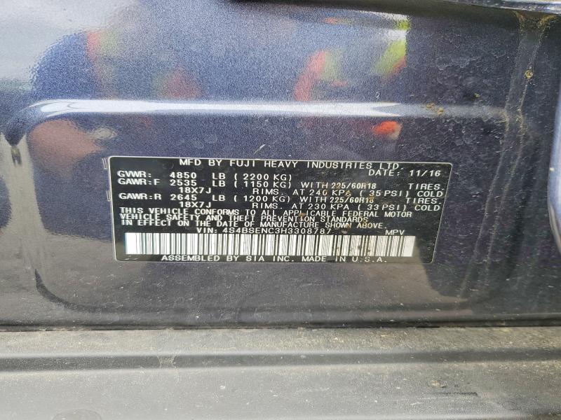 Продаж на аукціоні авто 2017 Subaru Outback, vin: 4S4BSENC3H3308787, номер лоту: 52657156