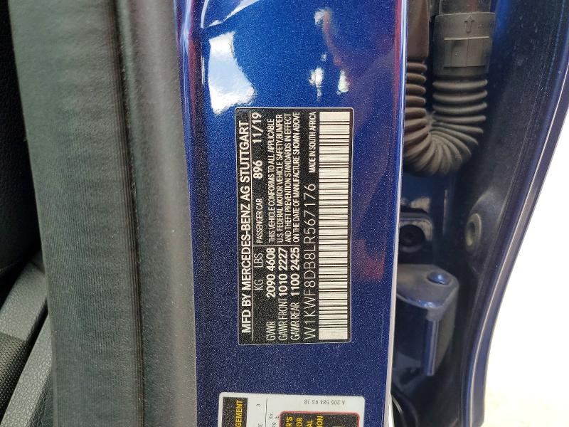 52997886 :رقم المزاد ، W1KWF8DB8LR567176 vin ، 2020 Mercedes-benz C مزاد بيع