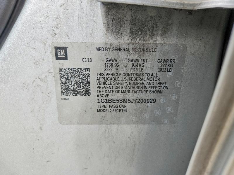 54445476 :رقم المزاد ، 1G1BE5SM5J7200929 vin ، 2018 Chevrolet Cruze مزاد بيع