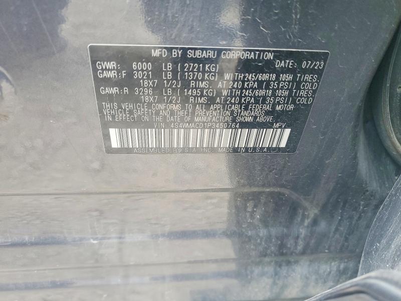 Продаж на аукціоні авто 2023 Subaru Ascent, vin: 4S4WMACD1P3450764, номер лоту: 52274806