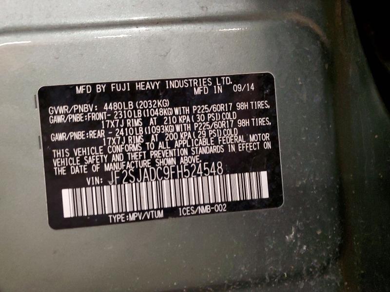 Продажа на аукционе авто 2015 Subaru Forester, vin: JF2SJADC9FH524548, номер лота: 52257266