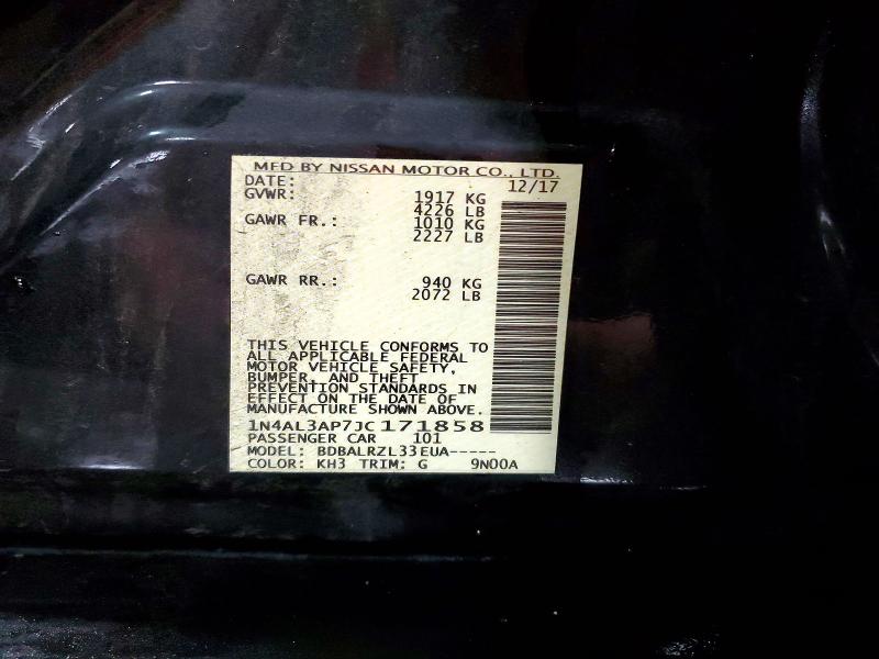 55128136 :رقم المزاد ، 1N4AL3AP7JC171858 vin ، 2018 Nissan Altima مزاد بيع
