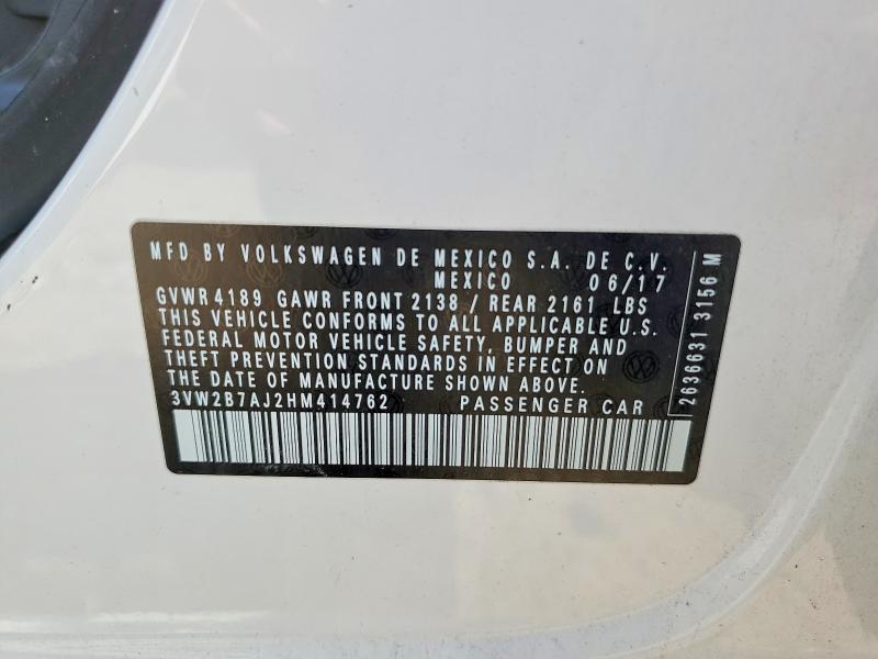 Продажа на аукционе авто 2017 Volkswagen Jetta, vin: 3VW2B7AJ2HM414762, номер лота: 54603536