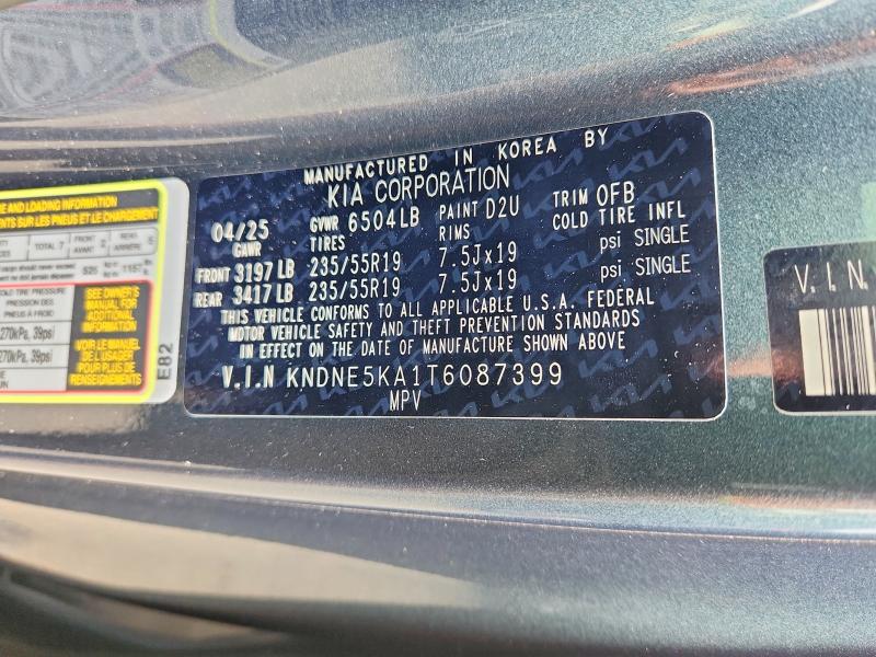 Продаж на аукціоні авто 2026 Kia Carnival Hybrid, vin: KNDNE5KA1T6087399, номер лоту: 55448946