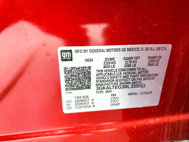 54826396 :رقم المزاد ، 3GKALTEG3RL333011 vin ، 2024 Gmc Terrain مزاد بيع