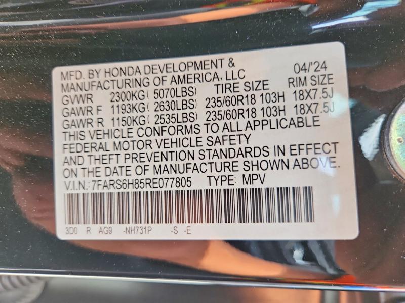 Продаж на аукціоні авто 2024 Honda Cr-v, vin: 7FARS6H85RE077805, номер лоту: 53838226